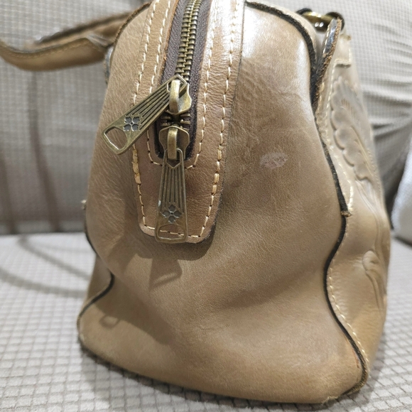 PATRICIA NASH 100% Genuine Italian Leather Tooled Shoulder Bag, Brown Green - Picture 4 of 16